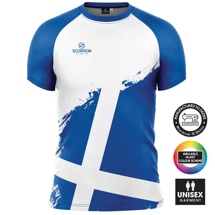 Scotland Heart Flag T-shirt: Scottish Football Top, Handprinted In Wales - Canada