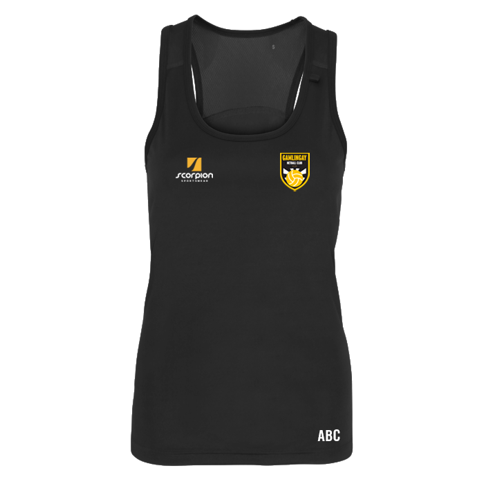 Gamlingay Netball Training Vest Black Scorpion Sports Shop