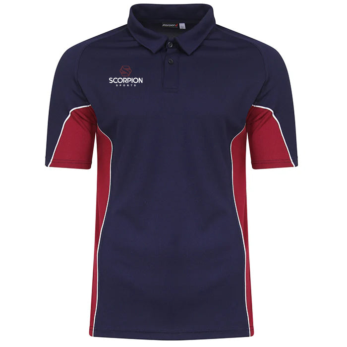 Performance Polo Shirts Navy Maroon White