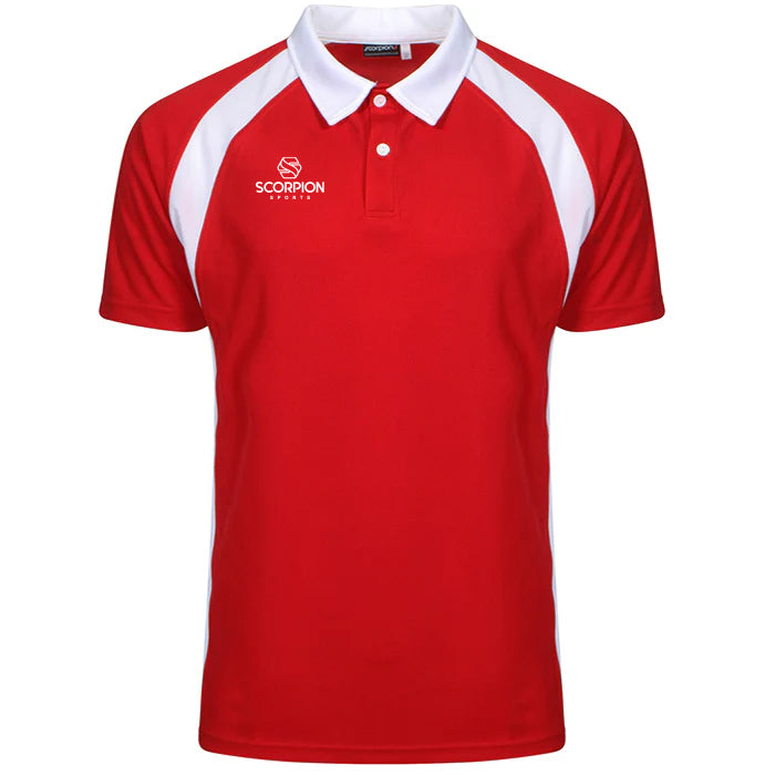 Performance Polo Shirts Red White