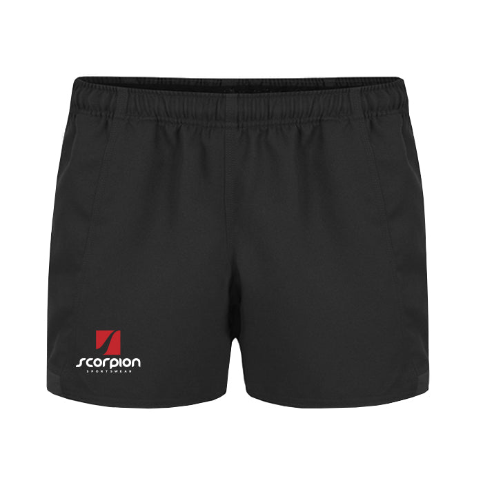 Black Rugby Twill Shorts Scorpion Sports Shop