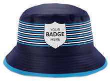 Load image into Gallery viewer, printed-bucket-hat-navy-cyan-white