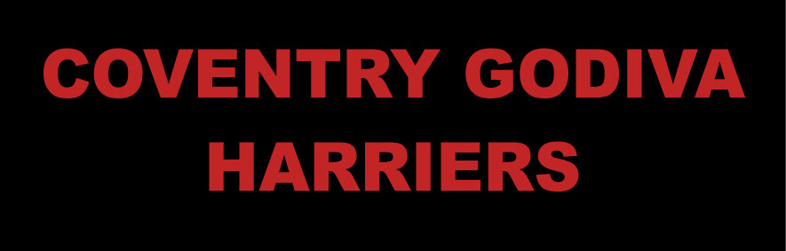 Godiva Harriers Text On Back In Red