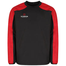 Load image into Gallery viewer, Scorpion Sports Black &amp; Red Pro Drill Top from training, wind and water repellent.
