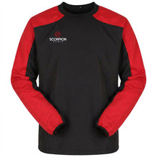 Load image into Gallery viewer, Black and Red Pro Drill Top from stock at Scorpion Sports. Junior and senior sizes available.
