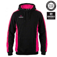 Load image into Gallery viewer, Scorpion Sports Black and Pink panelled Stadium Hoodie.
