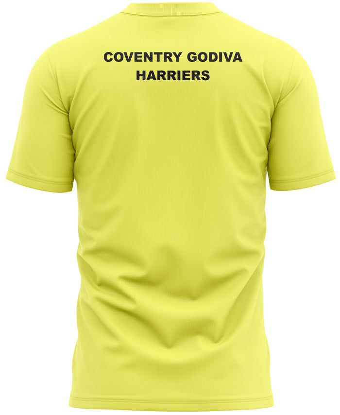 Godiva Harriers Yellow T-Shirt Back