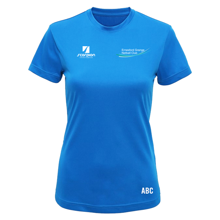 Ernesford Grange Netball Training T-Shirt - Sapphire Blue