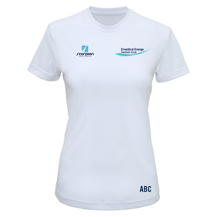 Ernesford Grange Netball Training T-Shirt - White