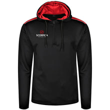 Load image into Gallery viewer, Teamwear Heritage Hoodie in black and red from Scorpion Sports
