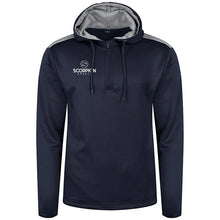 Load image into Gallery viewer, Heritage Hoodie in navy with contrasting grey shoulders and hood lining. Available in junior and senior sizes from Scorpion Sports UK
