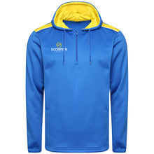 Load image into Gallery viewer, Scorpion Sports Heritage Hoodie in royal blue and yellow available from stock in junior and senior sizes.
