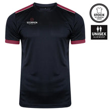 Load image into Gallery viewer, Teamwear Black &amp; Maroon Heritage T-Shirts available from stock at Scorpion Sports.
