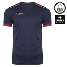 Load image into Gallery viewer, Navy and Maroon Heritage T-Shirt available from Scorpion Sports
