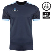 Load image into Gallery viewer, Navy &amp; Sky Heritage T-Shirt from Scorpion Sports. Ideal for teamwear or as a training t-shirt.
