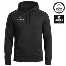 Load image into Gallery viewer, Black Kinetic Hoodie from Scorpion Sports. Available in junior and senior sizes. Ideal multi-sports hoodie.
