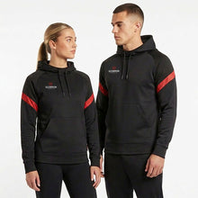 Load image into Gallery viewer, Black Kinetic Hoodie with red sleeve panels. Perfect multi-sports teamwear hoodie from Scorpion Sports.
