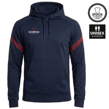 Load image into Gallery viewer, Kinetic Hoodie in navy and maroon from Scorpion Sports in junior and senior sizes. 
