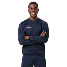 Load image into Gallery viewer, Navy Kinetic Sweater as worn by a male model. Ideal multi-purpose teamwear sweater for all ages.
