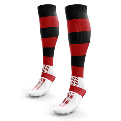 Scorpion Black Red Hooped Socks