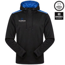 Load image into Gallery viewer, Black and Royal Blue Heritage Hoodie from Scorpion Sports. Ideal teamwear for player's and supporters alike.
