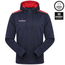 Load image into Gallery viewer, Navy and red Heritage Hoodie from Scorpion Sports. An ideal Polyester sports hoodie for player's and supporters.

