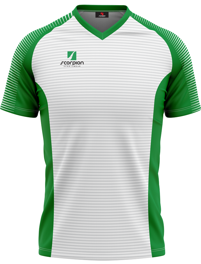 Football Shirts Pattern Solar - White / Emerald