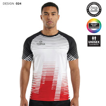 Load image into Gallery viewer, Scorpion Sports Rugby Shirt Design 024 In Black, white, and red
