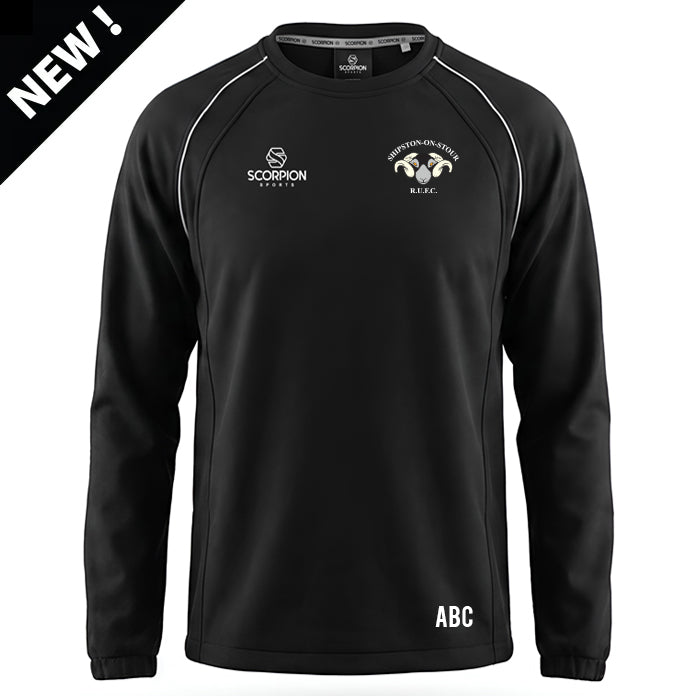 Shipston RFC Black Softshell Drill Top with the Shipston badge embroidered to the chest. Produced by Scorpion Sports