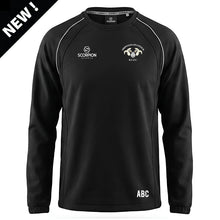 Load image into Gallery viewer, Shipston RFC Black Softshell Drill Top with the Shipston badge embroidered to the chest. Produced by Scorpion Sports

