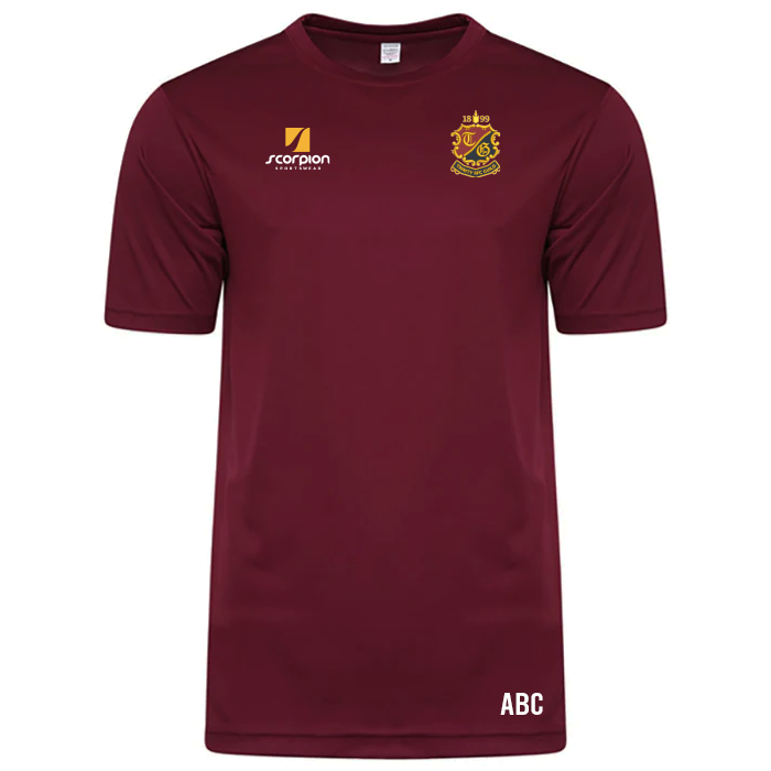 Trinity Guild RFC Maroon Warm Up T-Shirt