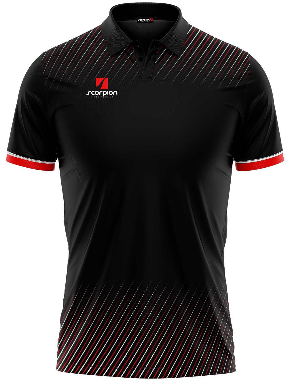 Scorpion Polo Shirts Pattern 3 - Black/Red/White