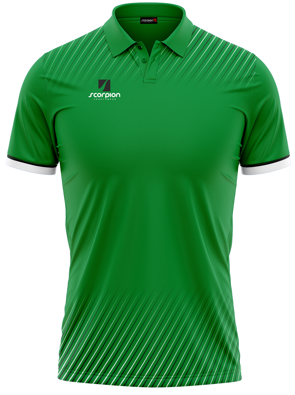 Scorpion Polo Shirts Pattern 3 - Green/Black/White