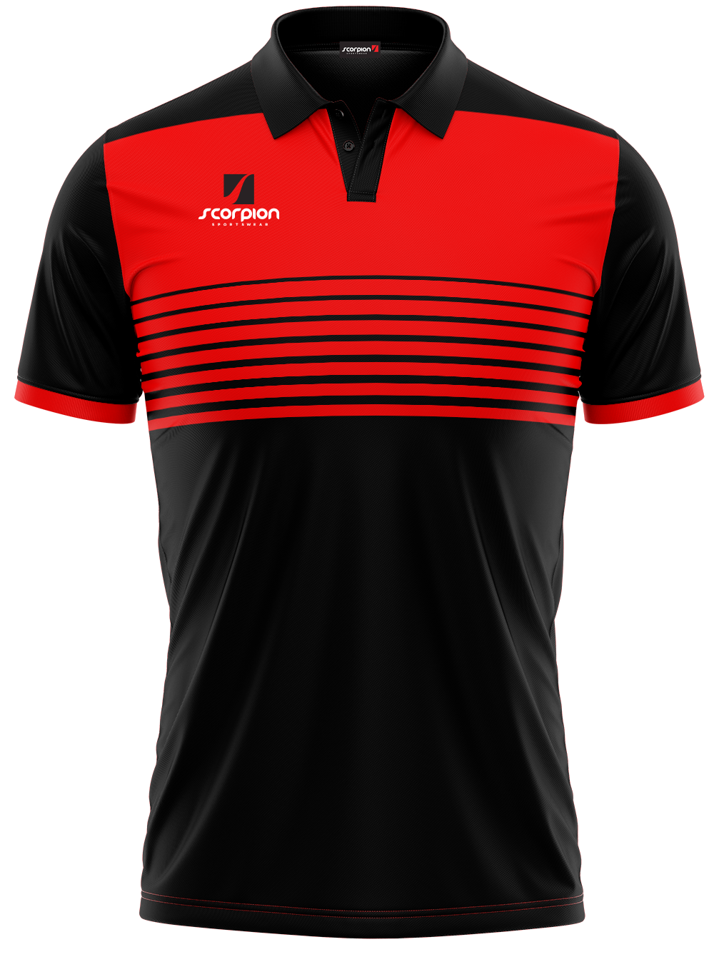 Scorpion Polo Shirts Pattern 1 - Black/Red