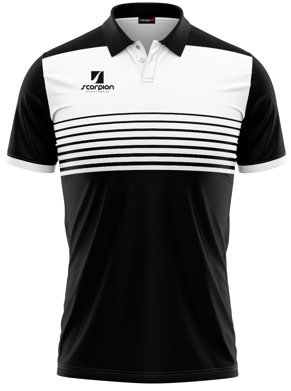 Scorpion Polo Shirts Pattern 1 - White/Black