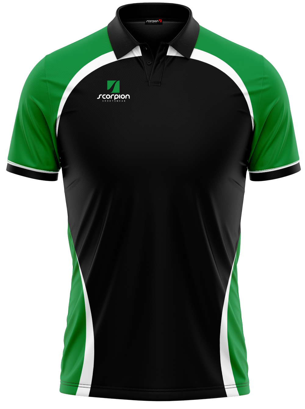 Scorpion Polo Shirts Pattern 2 - Black/Green/White