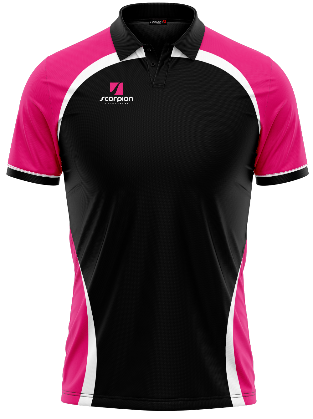 Scorpion Polo Shirts Pattern 2 - Black/Pink/White