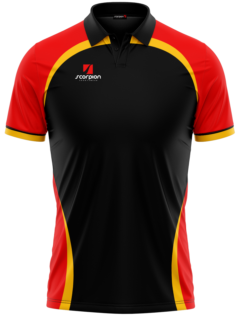 Scorpion Polo Shirts Pattern 2 - Black/Red/Amber