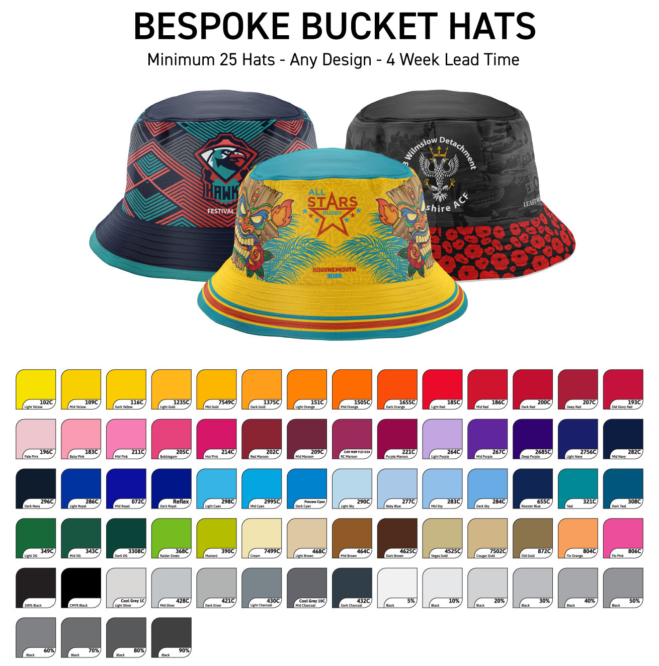 Printed Bucket Hat In Maroon Navy Amber From Stock Scorpion Sports Shop