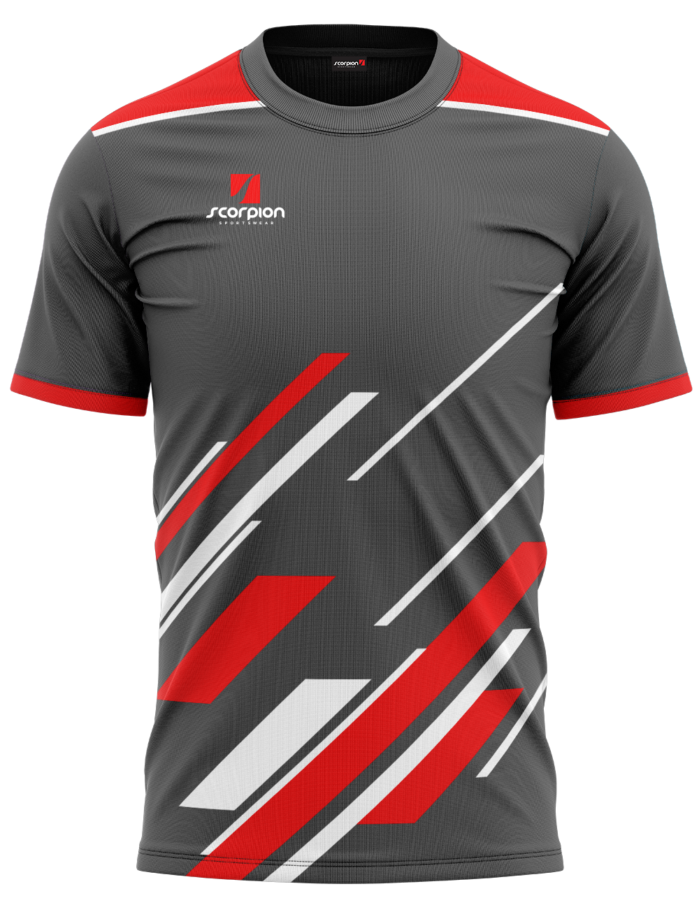 Training T-Shirts Pattern 6 Charcoal/Red/White