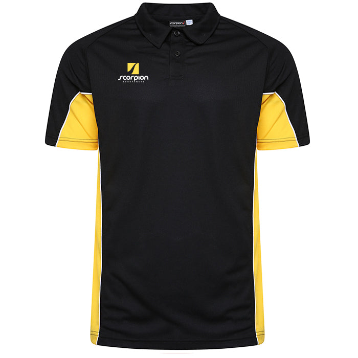 Performance Polo Shirts - Black/Yellow/White