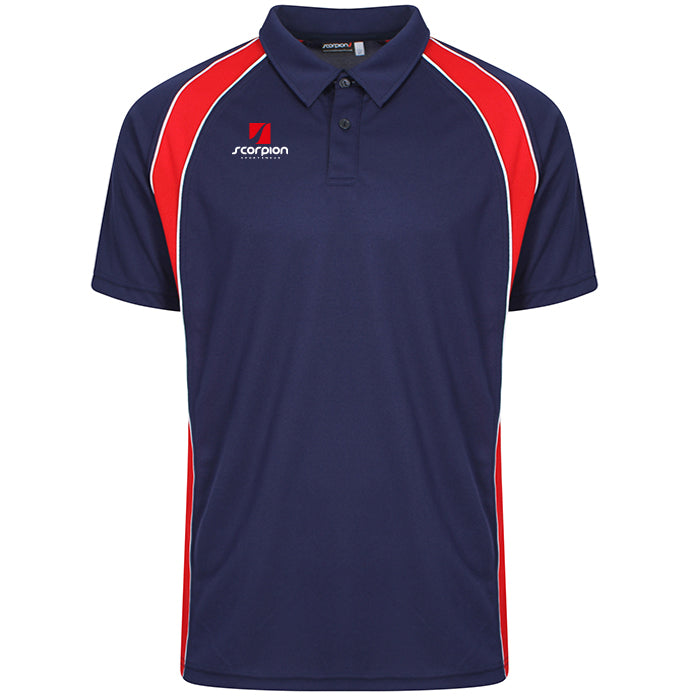 Performance Polo Shirts - Navy/Red/White