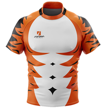 Load image into Gallery viewer, Tiger-Themed-Rugby-Tour-Shirts
