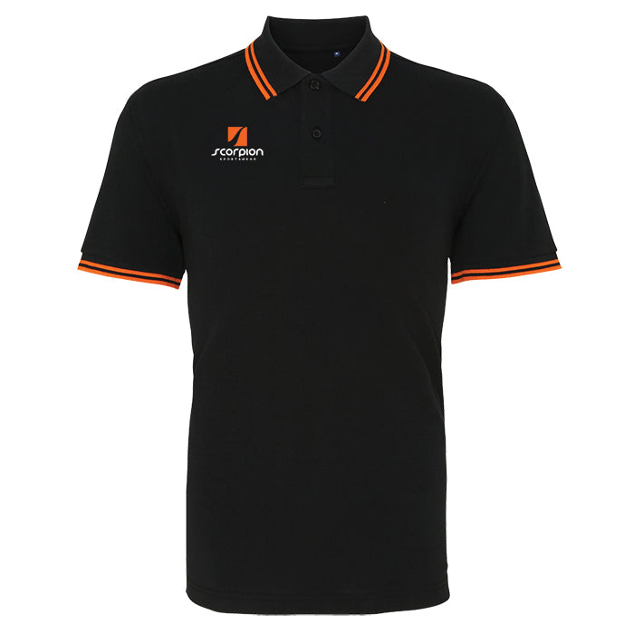 Tipped Polo Shirt - Black/Orange