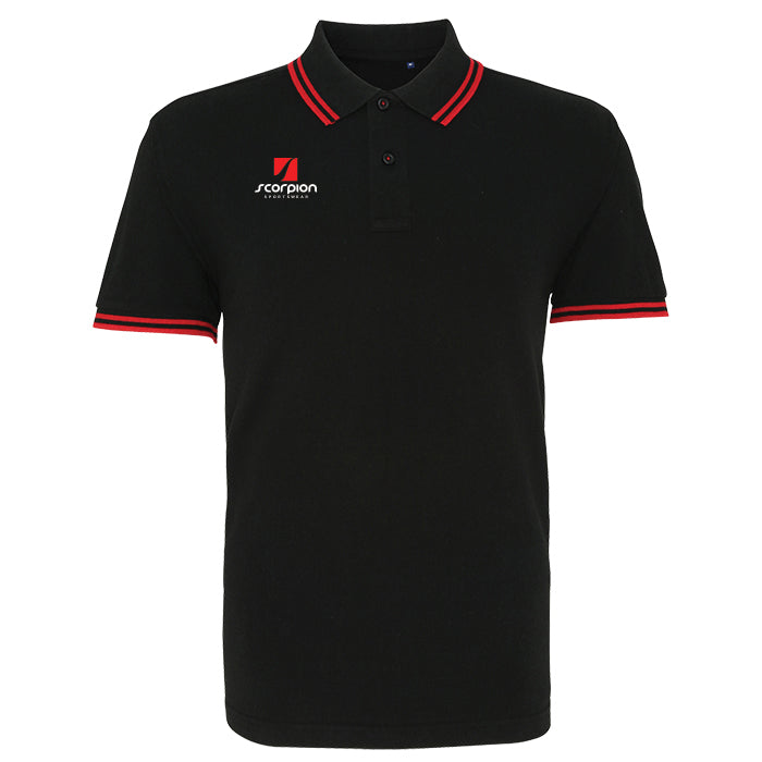 Tipped Polo Shirt - Black/Red