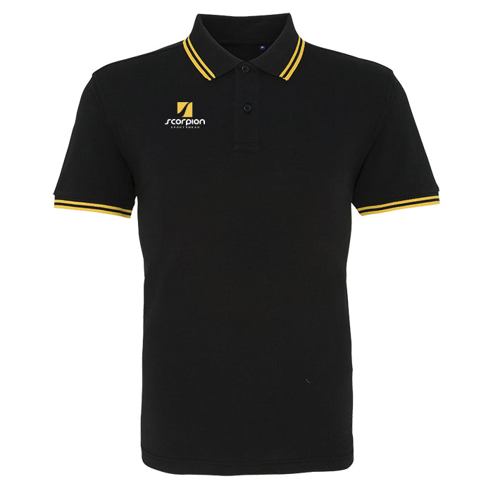 Tipped Polo Shirt - Black/Yellow – Scorpion Sports Shop