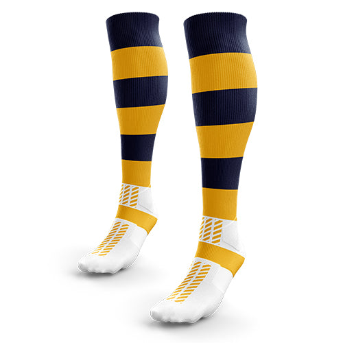 Hooped Team Socks - Amber/Navy